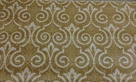 Scalamandre Velours Chatelaine Damask Wheat Cream Linen Velvet Fabric By The Yd - £46.39 GBP