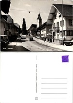 Switzerland Bern Oberaargau Lotzwil Old Cars Church Real Photo RPPC Postcard - £11.38 GBP