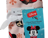 Disney Bath 2 Pack Pink Hand Towels Minnie Mouse Santa Hat Holidays New - $14.84