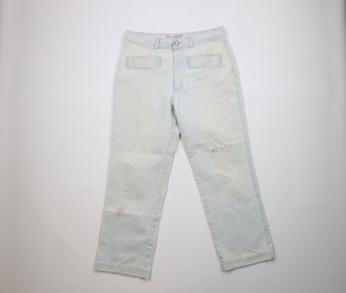 Vintage 70s Streetwear Mens 32x28 Distressed Flared Bootcut Denim Jeans ... - $39.55