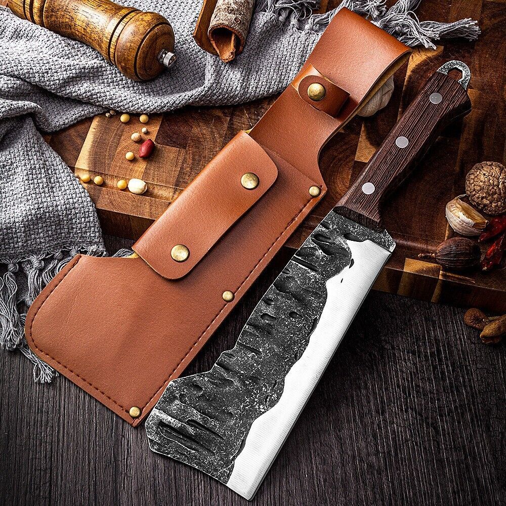 Handmade Hatchet Chopped Bone Knife Chopped Cattle Big Bone Mountain Cam... - $59.26