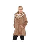 Dennis Basso Faux Fur Coat w/ Removable Hood in Taupe Medium - £82.70 GBP