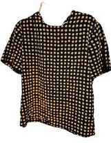 Le Suit size 10 black with yellow dots blouse top - £7.36 GBP