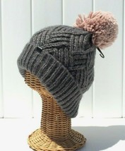 New Women&#39;s Winter Warm Soft Stretchy Knit BEANIE hat Dyed Accent Yarn w/ Pom #E - £9.80 GBP