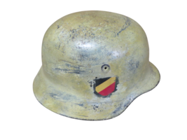 Vintage West German WWII Helmet M35? M40? M53? - Repainted w/ Stickers A... - $247.45