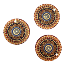 10 Charms Gold Mandala Art Pattern 20mm Textured Thin Flat Round Bead Findings - £3.94 GBP