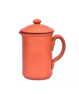 Handmade Terracotta Clay Classic Water jug with Lid Natural Earthen Clay... - £70.28 GBP