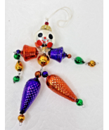 CHRISTOPHER RADKO Vtg Multicolor Wiggle Man Glass Christmas Ornament - $29.21