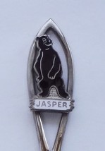 Collector Souvenir Spoon Canada Alberta Jasper Black Bear Cloisonne Emblem - £3.98 GBP