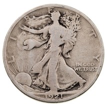 1921-S 50C Walking Liberty Half Dollar in Very Good Condition, Clear Letters - £116.76 GBP