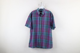 Vintage 90s Streetwear Mens Medium Faded India Madras Plaid Button Down ... - $39.55