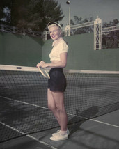 Ginger Rogers Photo Print Shorts Tennis Court Net Pose With Racket 8X10 - £7.62 GBP