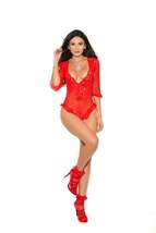 Elegant Moments Sexy Mesh And Lace Teddy W/ Anklets - £12.97 GBP
