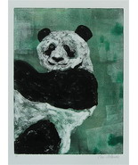 Panda Bear Monotype Wildlife Art Solomon - £51.83 GBP