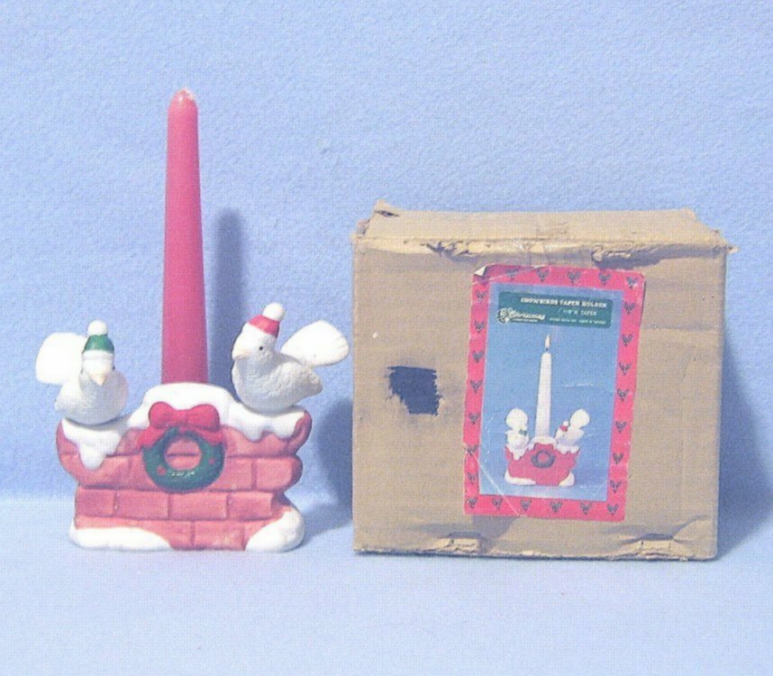 House of Lloyd Snowbirds Taper Candle Holder with Box Christmas around t... - $5.00