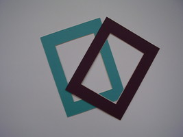 Photo Picture Mat  Custom Sizes Two mats Dusty Purple and Teal 6x8 outside  - £5.58 GBP