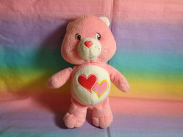 2002 Care Bears Love-a-Lot Bear Pink Bean Bag Plush 8&quot; - $7.66