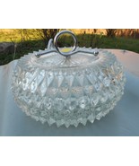 Vintage crystal covered dish with metal handle - $25.00
