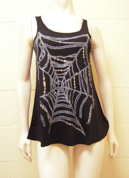 Primary image for Lauren Moshi Web Chain Swing Tank Black NEW - T15-WEB