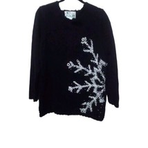 The Quacker Factory Black Beaded Snowflake Detailed Sweater - £16.68 GBP