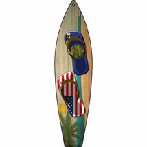 Oregon Flag and US Flag Flip Flop Novelty Mini Metal Surfboard MSB-275 - £13.55 GBP