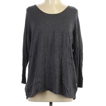 Torrid Layered Sweater Plus SZ 0 Large Gray Ribbed Zip Back Asymmetric Hem - $389.56 MXN
