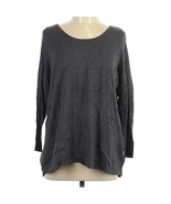Torrid Layered Sweater Plus SZ 0 Large Gray Ribbed Zip Back Asymmetric Hem - $389.56 MXN