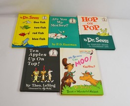 Dr Seuss Book Lot My Mother Ten Apples Hop on Pop One Fish Mr Brown Moo Vtg HC - $33.85