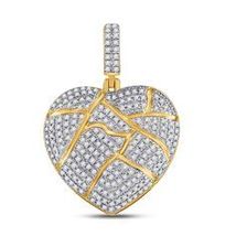 2.50 Ct Round Cut White Diamond Heart Shape Pendant 14K Yellow Gold Finish   - £111.90 GBP