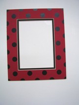 Picture Framing Mat 8x10 for 5x7 photo Polka Dot Red and Black rectangle  - $5.88