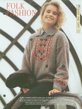 Knitting pattern for Ladies jumper with embroidery at yoke and a collar - $1.50
