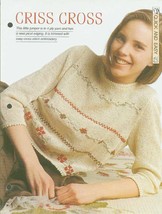 Knitting patterns for Ladies jumper with a picot edge &amp; cross stitch emb... - £1.60 GBP