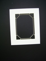 Picture Mat Deco Corner Double Mat 8x10 for 5x7 photo Ivory with Black inner mat - £2.36 GBP