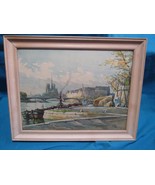 Vtg Marc Markovitch Watercolor Print Art Waterfront Ship 14.5&quot; by 18.5&quot; - €97,72 EUR