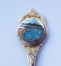 Collector Souvenir Spoon Canada Ontario Niagara Falls Cloisonne Emblem - £3.91 GBP