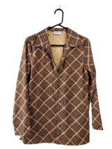 Jaclyn Smith Classic Jacket Womens Large Brown Full Zip Shirt Top Light ... - $16.83