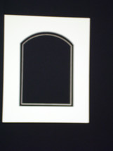 Picture Mat Roman Arch Double Mat 8x10 for 5x7 photo Ivory with Black in... - £3.53 GBP
