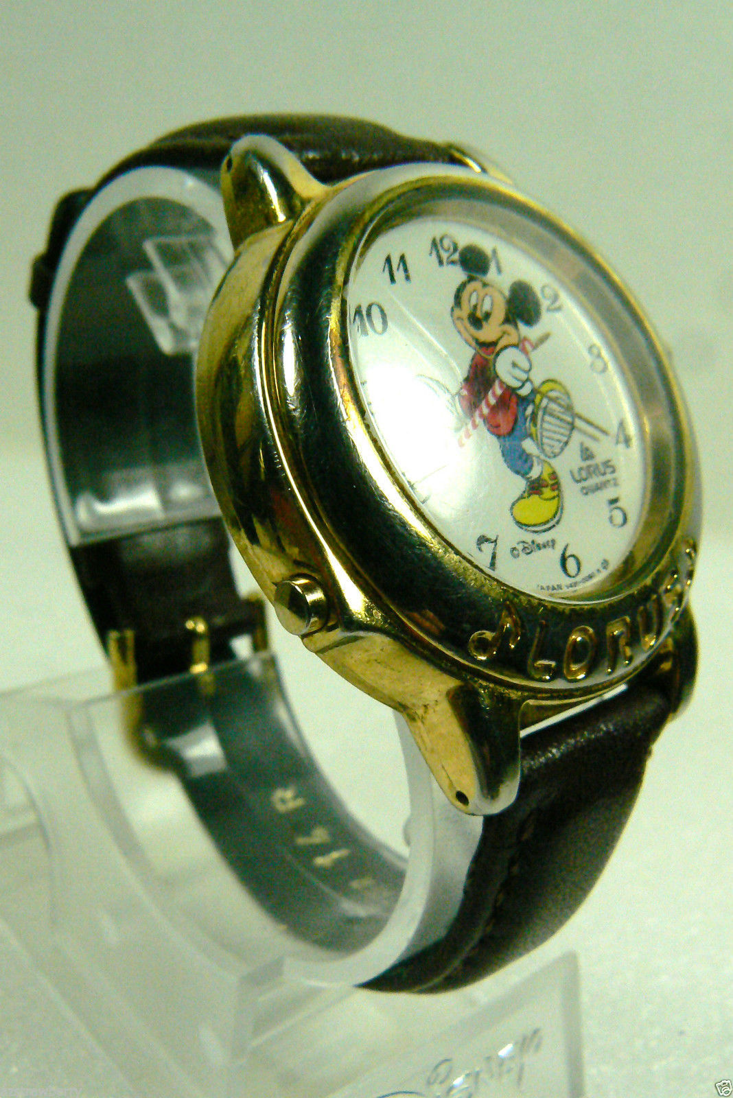 Disney Mickey Mouse Lorus Music March Band Leader wrist watch leather band - $157.41