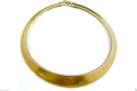 Park Lane signed gold tone metal flexible wide link Collar Necklace - £82.41 GBP