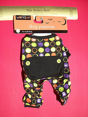 WorldPet Dog Clothes XXS Halloween Holiday Ghost Pumpkin Pet Pajamas Sle... - $9.49