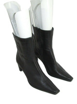 Aldo Boots Black Womens Size 9.5 41 Ankle Leather Heeled Bosnia Fashion - £17.19 GBP