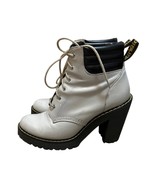 Dr. Martens Persephone Leather Wedge Boot Light Gray Size 9 - $74.25