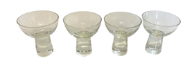 Liqueur Clear Solid Heavy Stem Blown Glass Cordial Brandy Cognac Snifters Four - £14.35 GBP