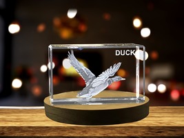 LED Base included | Beautiful 3D Engraved Crystal of a Majestic Duck - Perfect - £31.96 GBP+