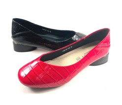 Bonavi 21R9-57 Crocco Print Patent Leather Low Heel Shoe Choose Sz/Color - $67.76 CAD+
