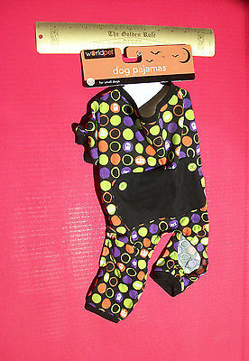 WorldPet Dog Clothes XS Halloween Holiday Ghost Pumpkin Pet Pajamas Slee... - $9.49