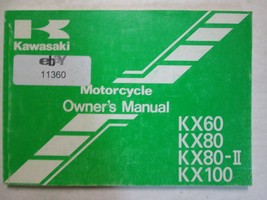 1999 Kawasaki KX60 KX80-II KX100 Motorcycle Owners Operators Owner Manual x - $48.94