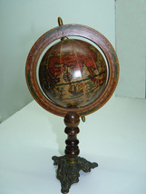 Vintage Italian Brass and Wood World Globus, Map of the Ancient World, H... - $96.60