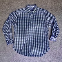 Robert Graham Shirt Adult Large Blue Gingham Check Classic Fit Button Up Mens - $29.28