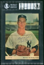 Bob Grim Signed Vintage Photo Auto Ny Yankees Circa 1954 Rookie Slabbed Bas - £46.99 GBP